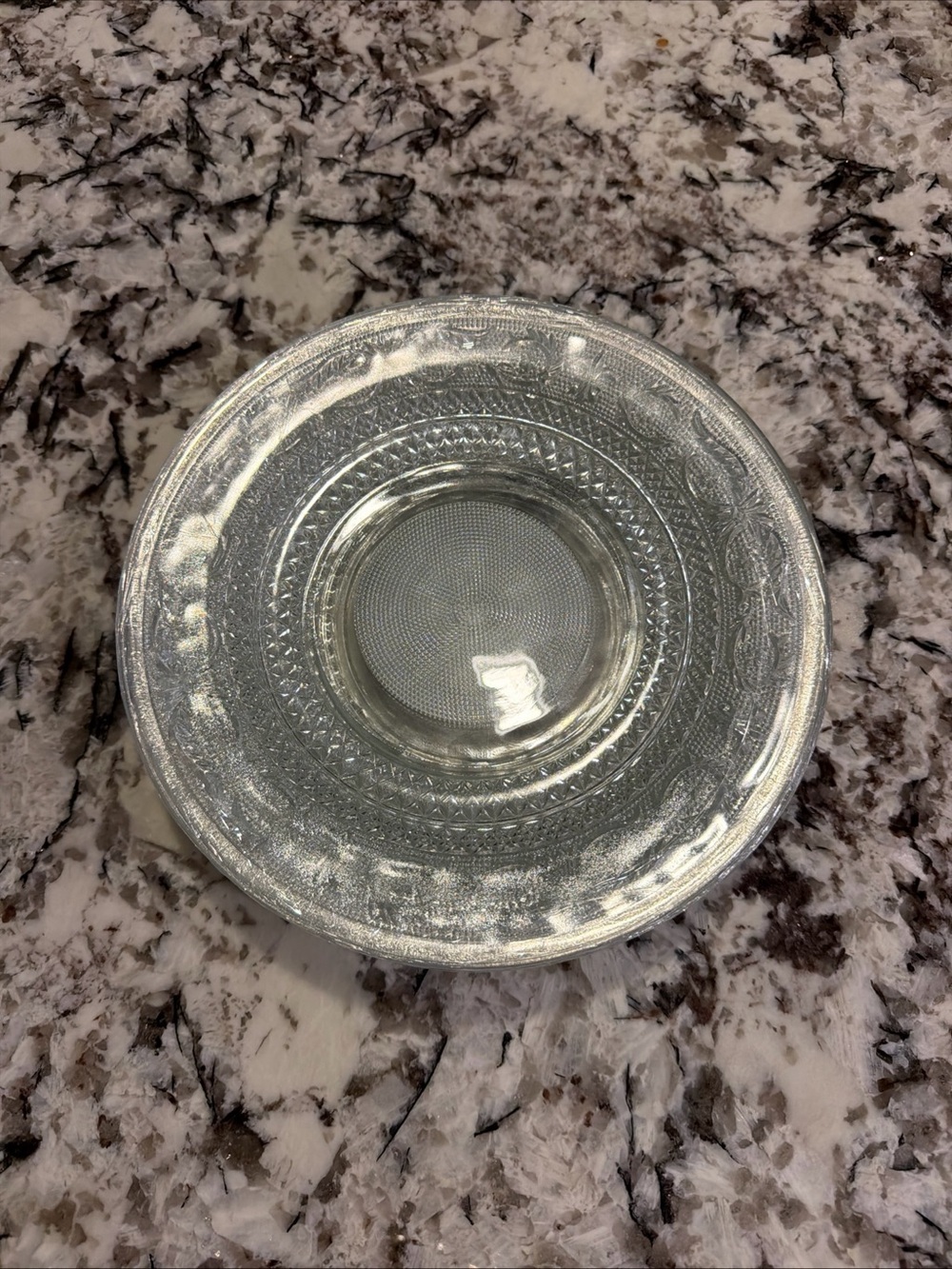 KIG Malaysia Pressed Clear Glass Decorative Dinner Plates Set of 6